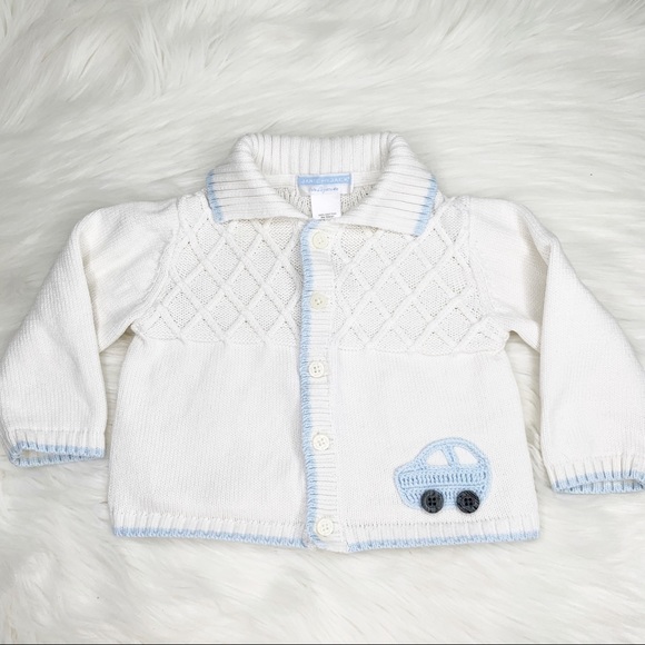 baby boy white cardigan sweater